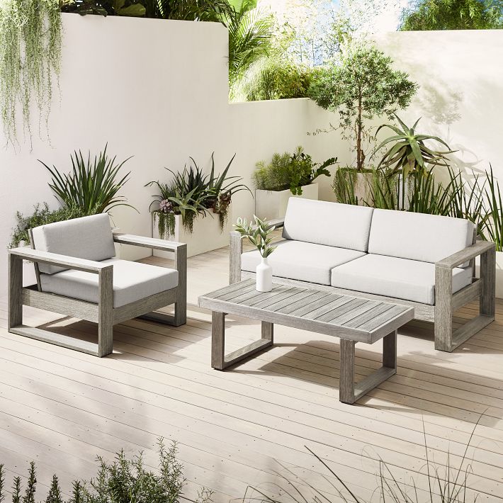 Portside Outdoor Sofa (75&quot;), Lounge Chair &amp; Coffee Table Set