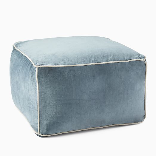 Cotton Velvet Pouf | West Elm