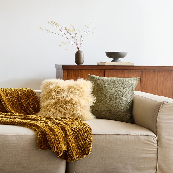 West elm shop sheepskin pillow