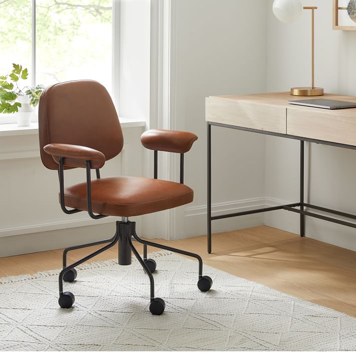 Cash Leather Swivel Office Chair