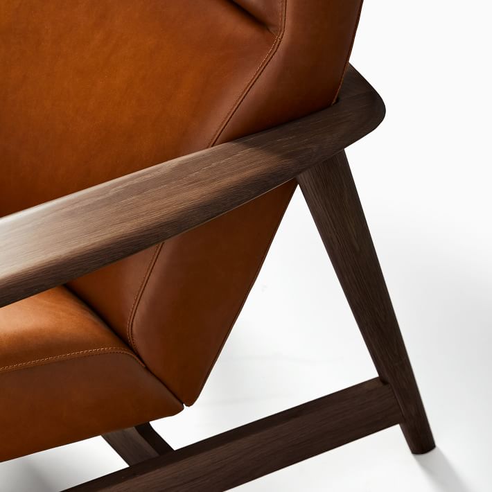 West elm mid century leather chair hot sale