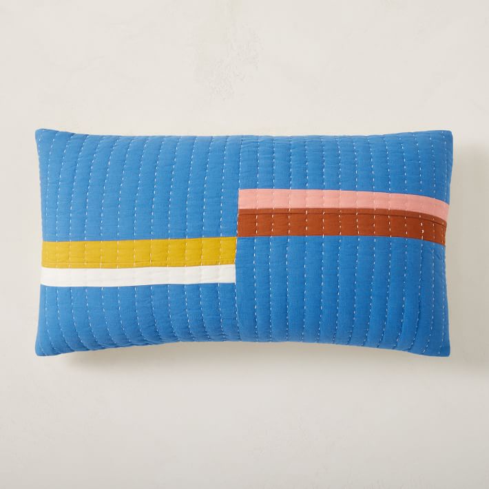 Quilted Broken Stripe Pillow Cover