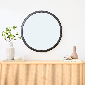 Metal Frame Pivot Round Wall Mirror - 24