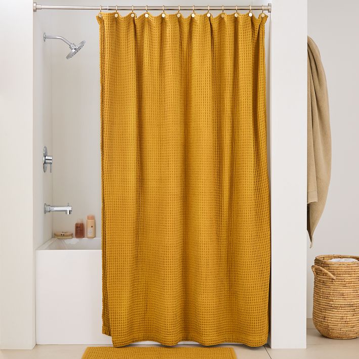 Plush Waffle Shower Curtain - Golden Oak