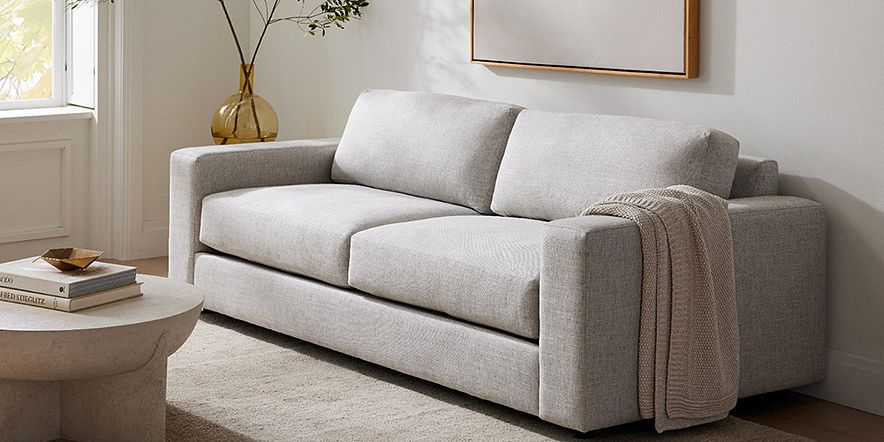 West Elm Beige Sofa with Removable Back Cushions, 61% Off