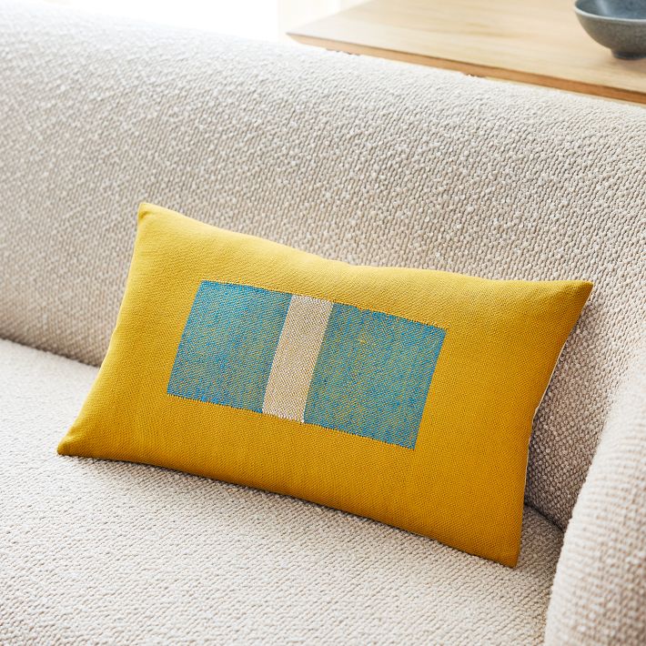 Silk Center Block Pillow Cover West Elm