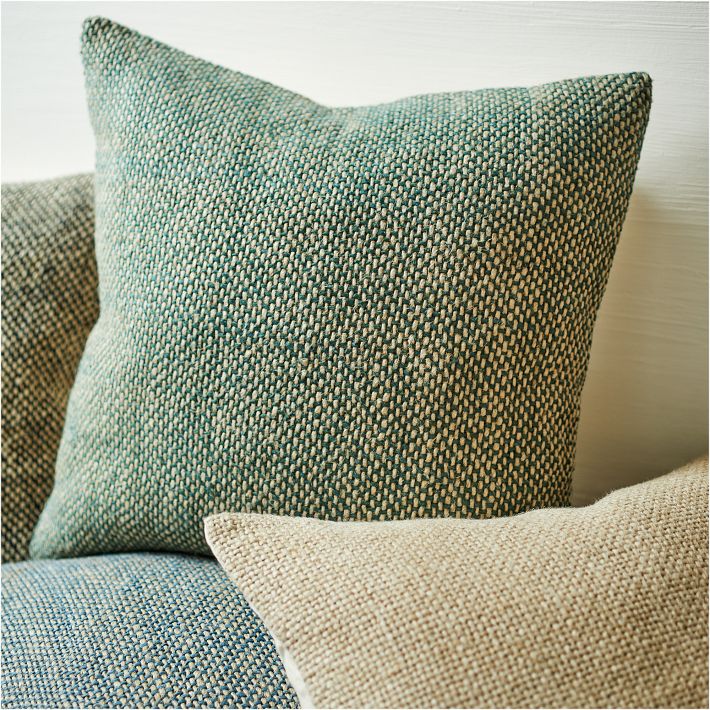 Two Tone Chunky Linen Pillow Cover West Elm