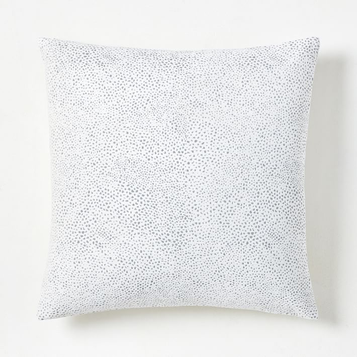 White Throw Pillow, Solid with Polka Dots