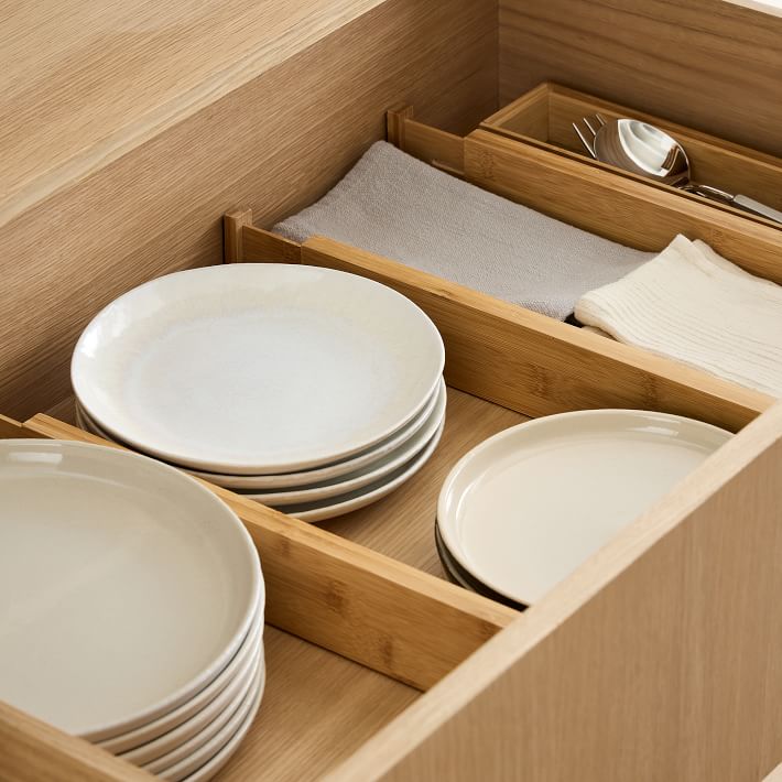 mDesign Bamboo Drawer Organizers (Set of 2)