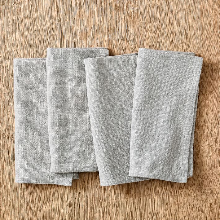 KAF Home Monaco Relaxed Casual Farmhouse Napkin | Set of 4, 100% Slubbed  Cotton, 20x20 Inch Cloth Napkins | for Entertaining and Everyday Use (Gray)
