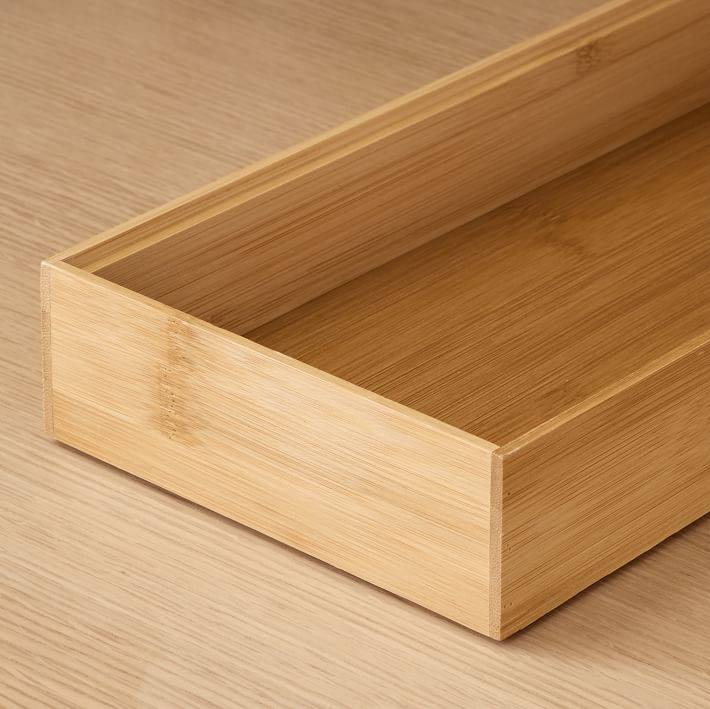 mDesign Bamboo Drawer Organizers (Set of 2)