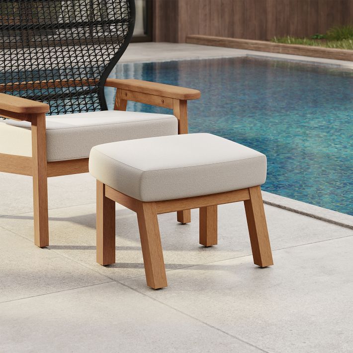 Playa Woven Outdoor Ottoman | West Elm