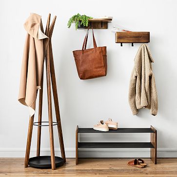 Lucy Mango Wood Shoe Rack with Bench