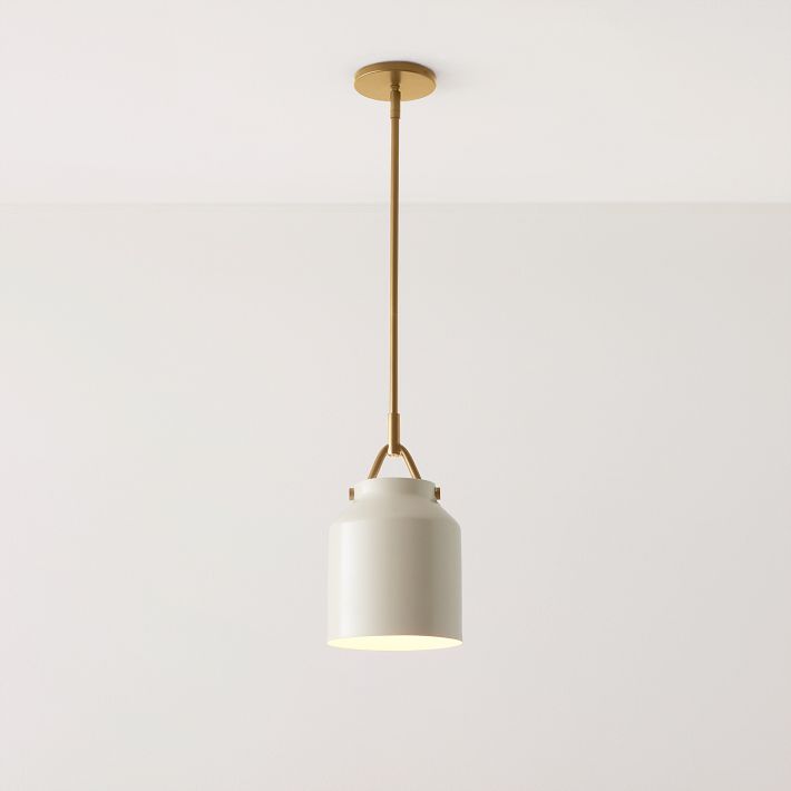 Brass Body White Glass Lampshade Chandelier - Pendant Light