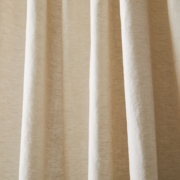 Semi-Sheer European Flax Linen Melange Curtain - Slate - West Elm Australia