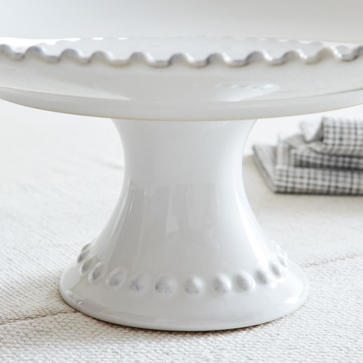 Marble Cake Stand - White, Carved in India, Ethically Sourced