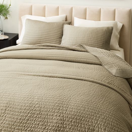 Silky TENCEL™ Pick Stitch Quilt & Shams | West Elm