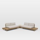Portside Low Outdoor 3-Piece L-Shaped Sectional w/ Corner Coffee Table (112&quot;)