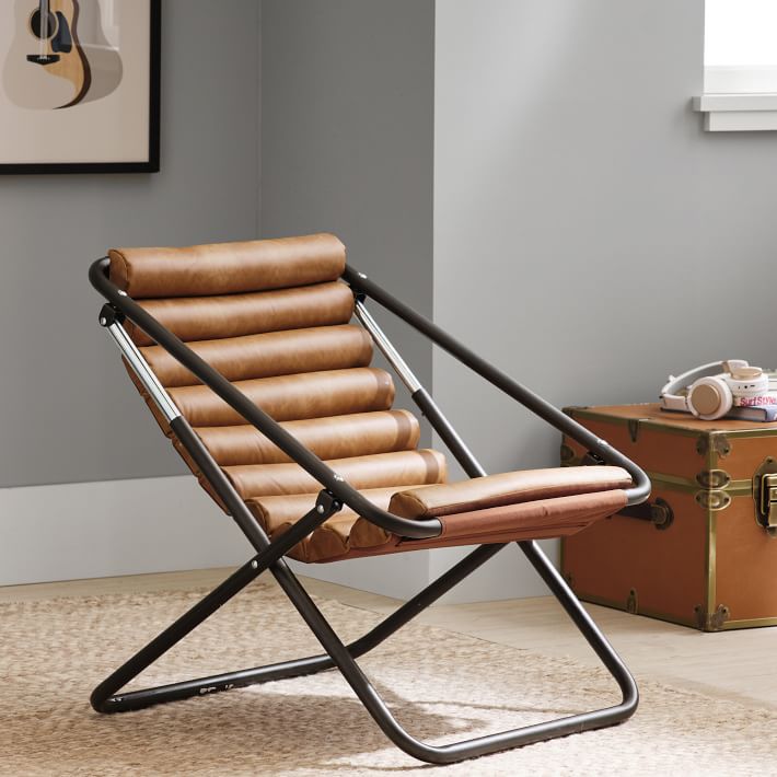 Leather discount beach chair