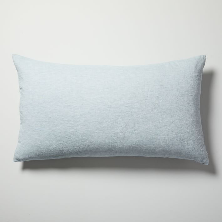 European Flax Linen Shams. Silver Mist Melange, Standard