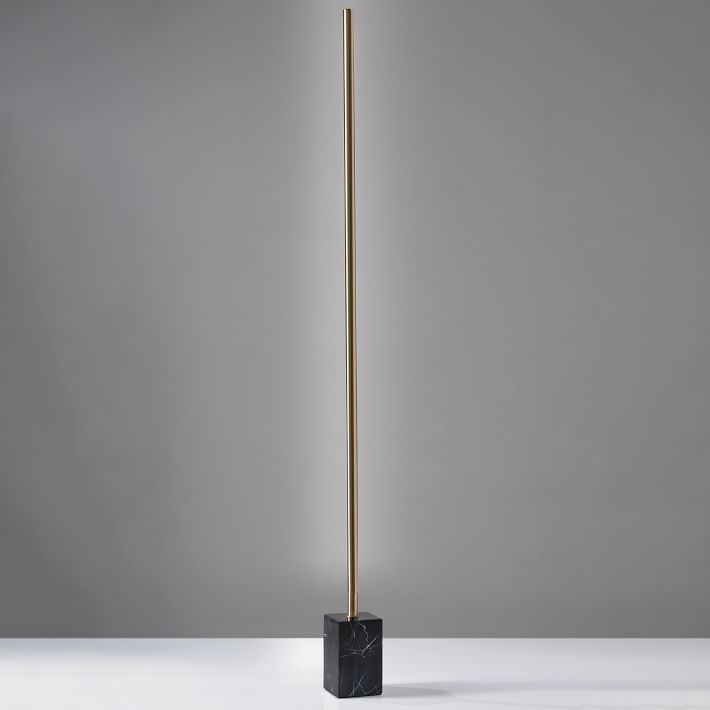 Modern LED Marble Floor Lamp (65") - Brass