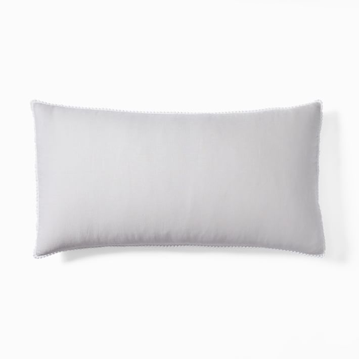 European Flax Linen Pom Pom Duvet Cover & Shams