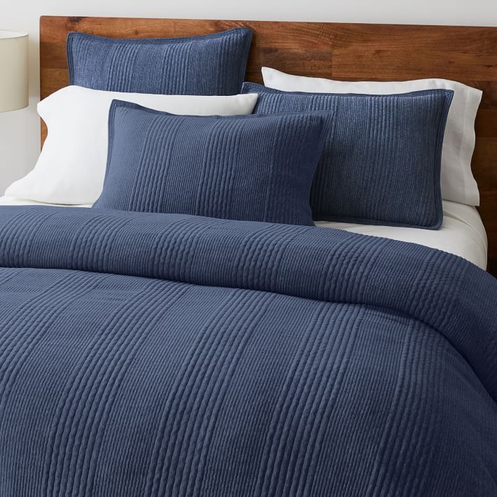 Cotton Cloud Jersey Duvet Cover & Shams - King - Midnight