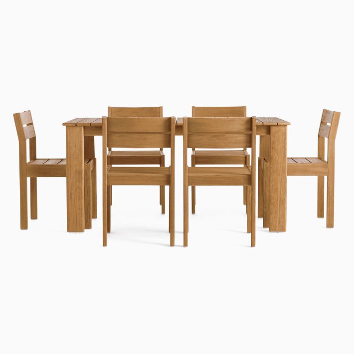 Playa Outdoor Dining Table (60&quot;) &amp; Dining Chairs Set