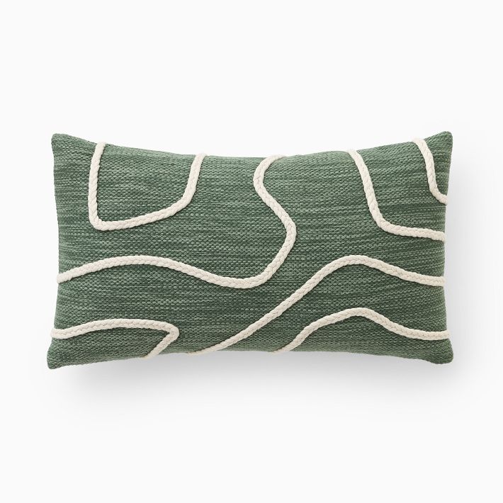 Outdoor Abstract Roping Pillow - Green
