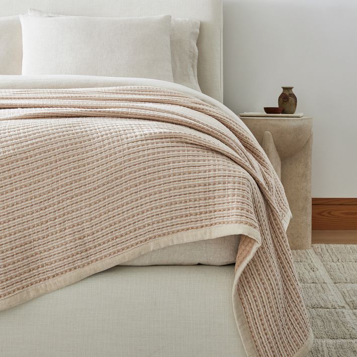 Handmade Hand Woven Mexican Bedspread & Throw Pillow Set - Queen