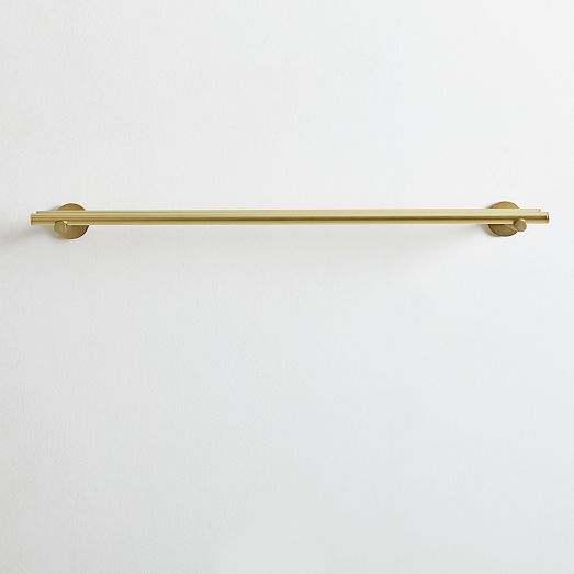 Modern Overhang Bath Hardware - Brass, Bathroom Hardware | West Elm