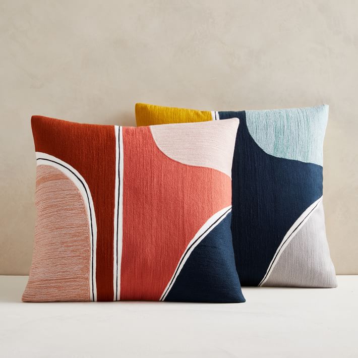 Crewel Outlined Shapes Pillow Cover West Elm