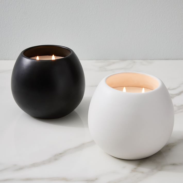 Pure Ceramic Two-Wick Candles - Egyptian Cotton