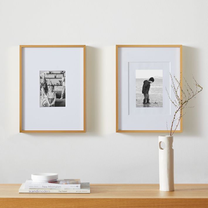 Wall Mount Double Photo Frames Multi-mat Holds Two(2) 5x7 Photos
