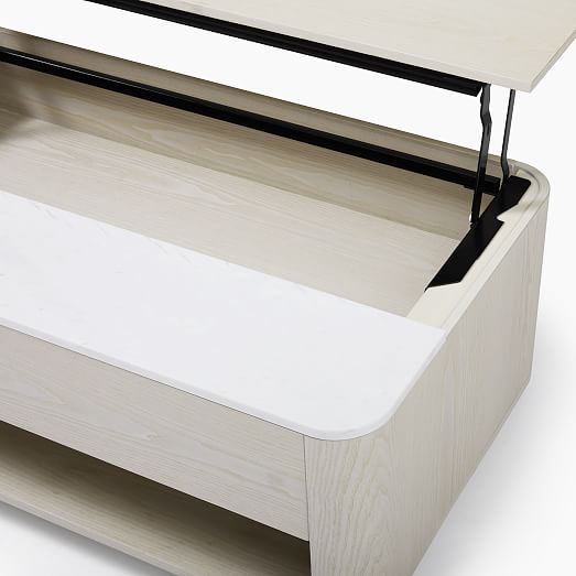 Panorama PopUp Storage Coffee Table Feather Gray Modern Living