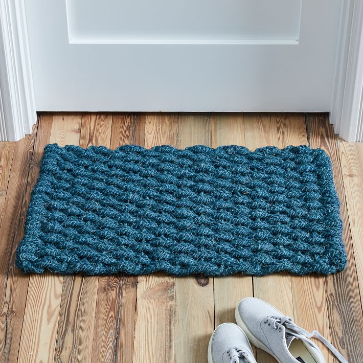 Solid Woven Doormat - Shadow Blue