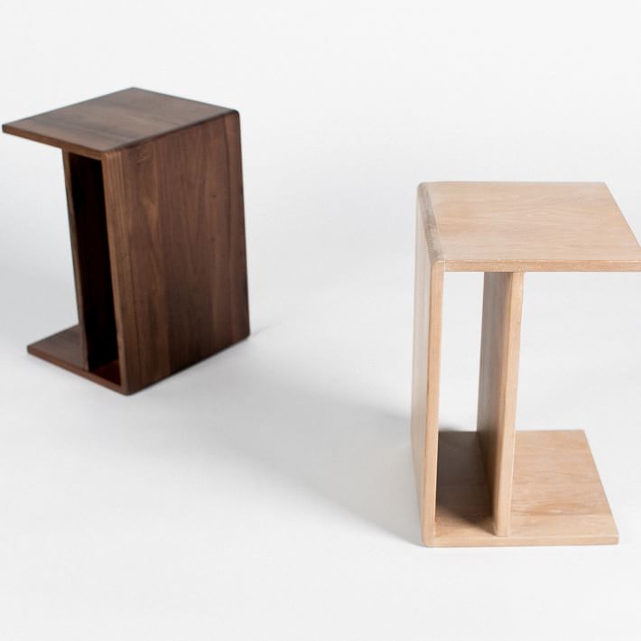Wood C-Shaped Side Table (12.5&quot;)