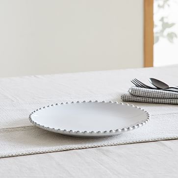 Buy West Elm Set of 4 Straight-Sided Stoneware Salad Plates, White Color  Home & Kitchen