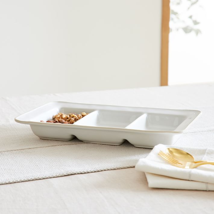 Costa Nova Beja Stoneware Triple Dish Serving Tray