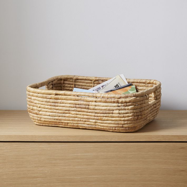 Woven Seagrass Underbed Basket - Natural/Black