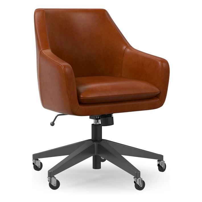 Helvetica Leather Swivel Office Chair