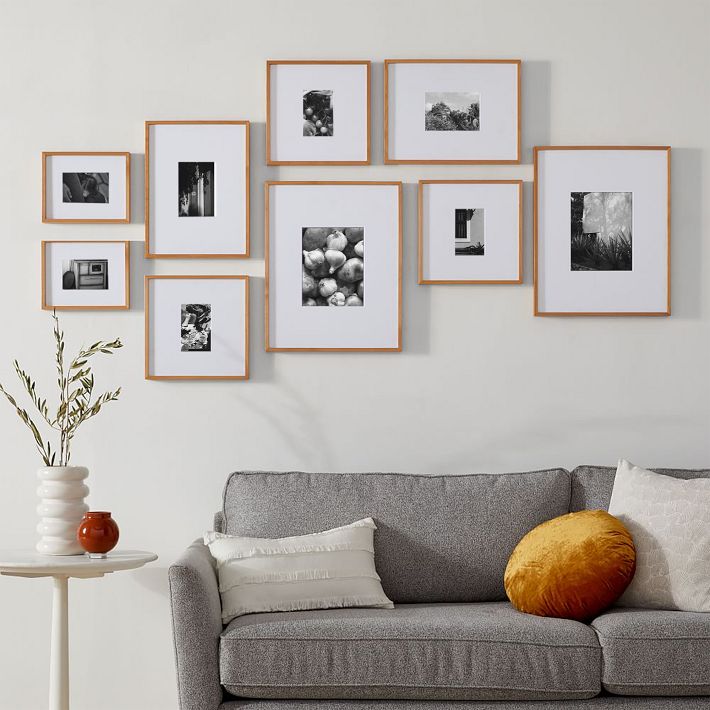 9-Piece Walnut Wood 4x6 Gallery Wall Picture Frame Set + Reviews