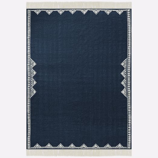 Geo Border Wool Rug West Elm