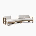 Portside Outdoor 3-Piece Ottoman Chaise Sectional (130&quot;)