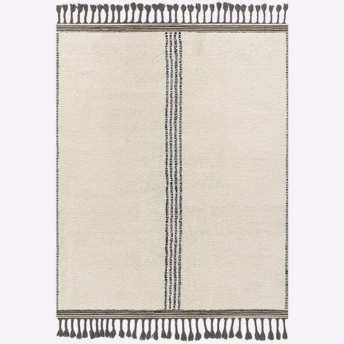 Center Stripe Shag Rug