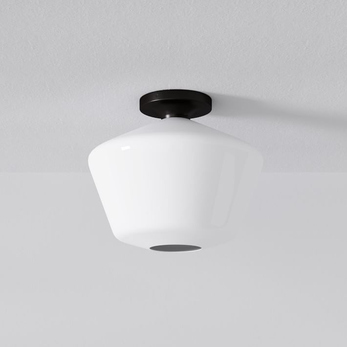 Sculptural Geo Flushmount - Milk | West Elm