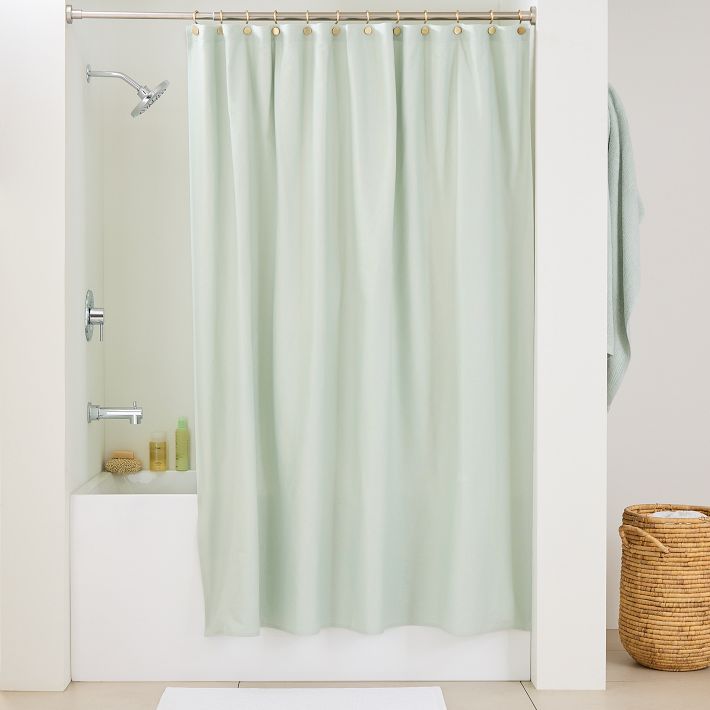 OPP Solid Shower Curtain, 72x74, Charcoal, West Elm
