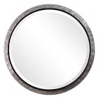 Textured Gray Round Metal Mirror