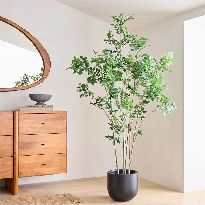 Faux Potted Green Leaf Tree