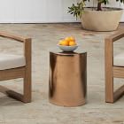 Fey Metallic Outdoor Round Side Table (13&quot;)